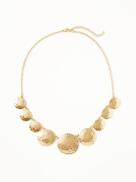 Old Navy Hammered Disc Necklace For Women - Antique Gold