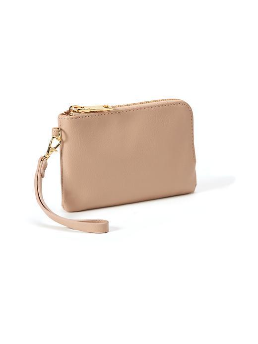 Old Navy Faux Leather Wristlet For Women - Vachetta