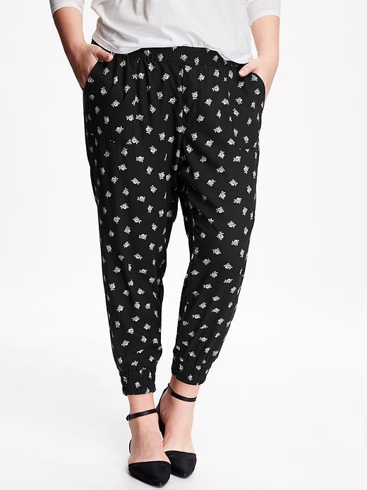 Old Navy Womens Plus Printed Lightweight Joggers Size 4x Plus - Black Print