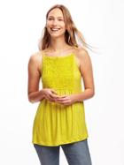 Old Navy Relaxed Embroidered Cami For Women - Out On A Lime