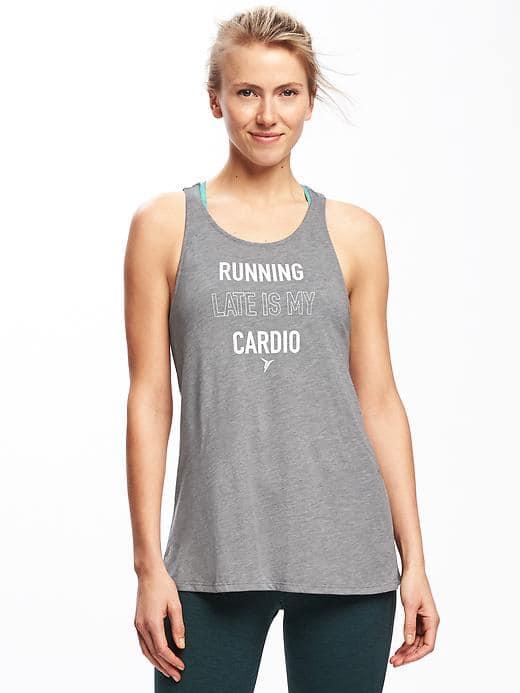 Old Navy Go Dry Cross Back Tank For Women - Cloud Cover