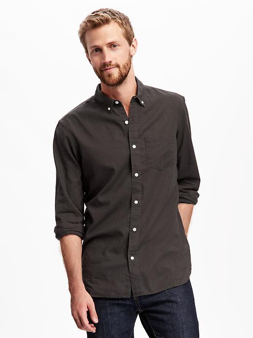 Old Navy Regular Fit Linen Blend Shirt For Men - Panther