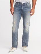 Old Navy Mens Distressed Built-in Flex Boot-cut Jeans For Men Destroyed Wash Size 38w