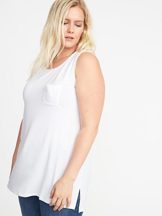 Old Navy Womens Plus-size Crew-neck Pocket Tank Calla Lilies Size 3x