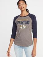 Old Navy Womens Nhl Team-graphic Raglan Tee For Women Nashville Predators Size M