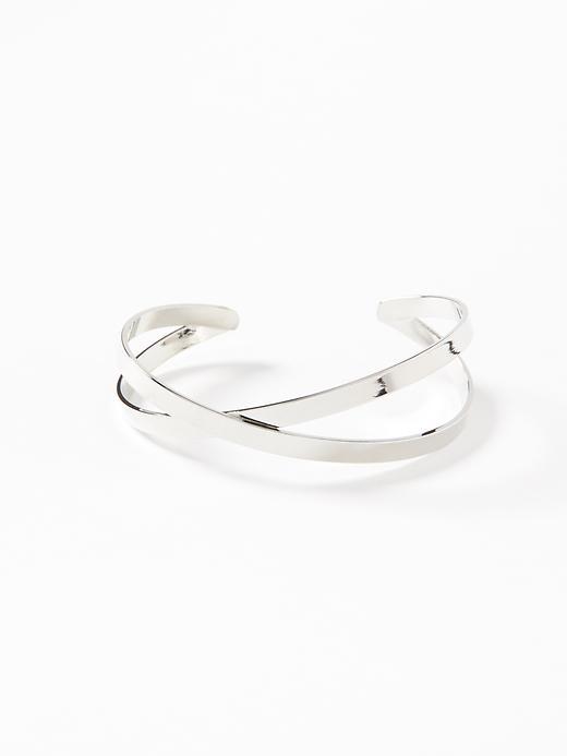 Old Navy Cross Over Cuff For Women - Silver