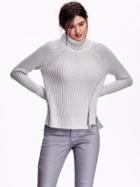 Old Navy Womens Hi Lo Turtleneck Sweater Size L Tall - Grey