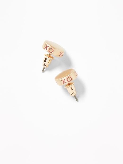 Old Navy  Xo Disk Stud Earrings For Women Gold Size One Size