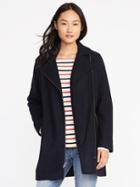 Old Navy Long Wool Blend Moto Jacket For Women - In The Navy
