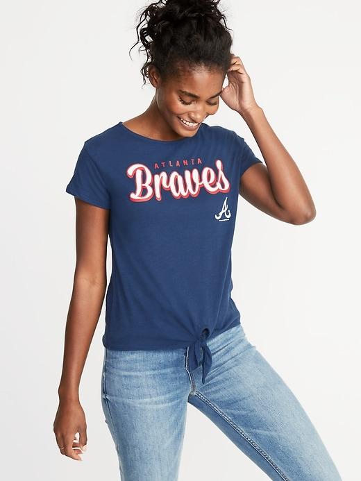 Slub-knit Mlb&#174 Team Graphic Tie-hem Tee For Women