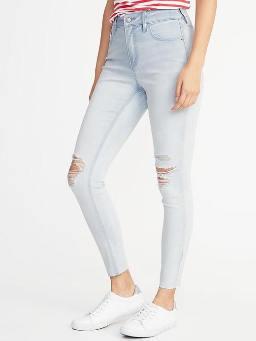 Old Navy Womens High-rise Secret-slim Pockets Rockstar Ankle Jeans For Women Light Wash Size 0
