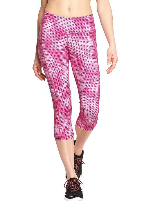 Old Navy Womens Active Patterned Compression Capris 20&quot; - Pink Camo