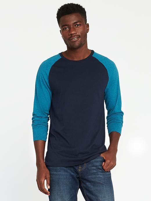 Old Navy Soft Washed Color Block Tee For Men - Lost At Sea Navy