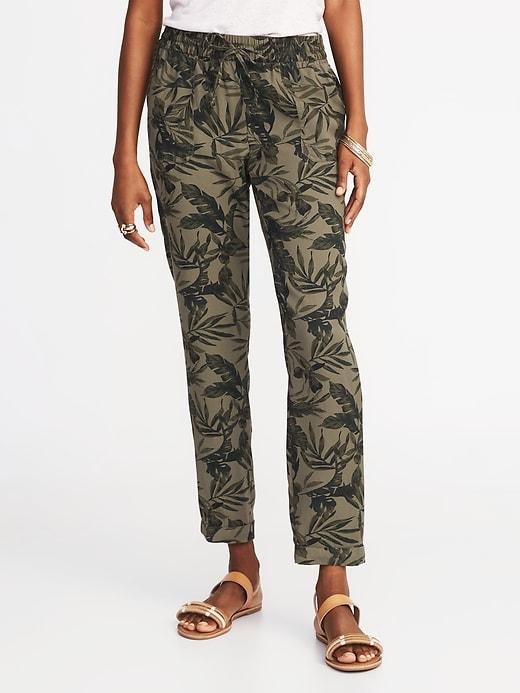Old Navy Womens Mid-rise Soft Utility Cropped Pants For Women Olive Leaf Size S