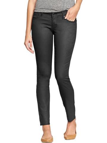 Old Navy Old Navy Womens The Rockstar Coated Wash Super Skinny Jeans - Black Jack