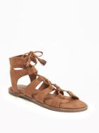Old Navy Lace Up Gladiator Sandals For Women - New Cognac