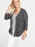 Old Navy Womens Plus-size Open-front Marled Sweater Black Marl Size 1x