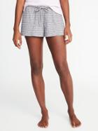 Old Navy Womens Drawstring Jersey Lounge Shorts For Women Lavender Stripe Size Xs