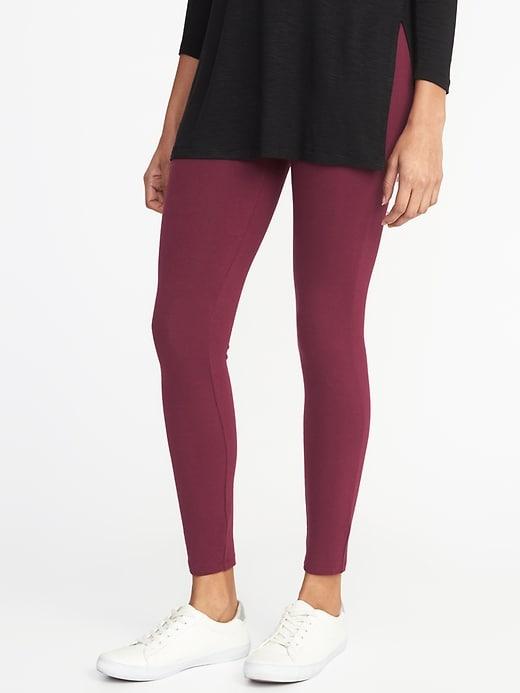 Old Navy Womens Jersey Elastic-waist Leggings For Women Maroon Jive Size Xl