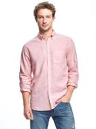 Old Navy Slim Fit Linen Blend Shirt For Men - What A Dahlia