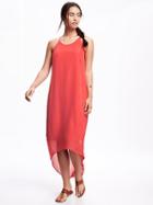 Old Navy Chiffon Hi Lo Trapeze Maxi Dress For Women - Coral Tropics