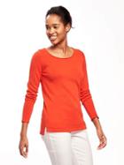 Old Navy Classic Crew Neck Sweater For Women - Hot Tamale