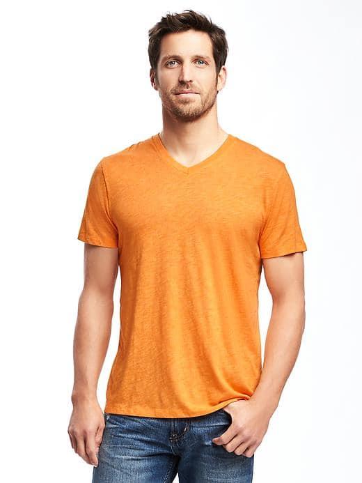Old Navy Soft Washed Slub Knit V Neck Tee For Men - Eighteen Carrots