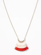 Old Navy  Tiered Tassel Pendant Necklace For Women Gold Size One Size