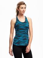 Old Navy Go Dry Performance Classic Racerback Tank For Women - Teal Camo