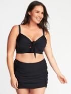 Old Navy Womens Long-line Plus-size Underwire Swim Top Ebony Size 3x