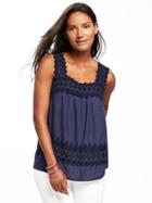 Old Navy Lightweight Cutwork Swing Tank For Women - Lost At Sea Navy
