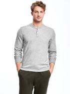 Old Navy French Terry Henley Sweatshirt For Men - Heather Gray