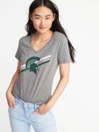 Old Navy Womens Ncaa Team V-neck Tee For Women Michigan State Size L
