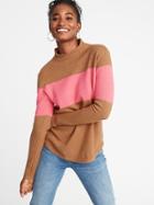 Old Navy Womens Mock-turtleneck Sweater For Women Camel/pink Size Xs