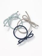 Old Navy Womens Bow-tie Elastic Hair Tie 3-pack For Women Metallic Blue Ombre Size One Size