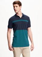Old Navy Color Block Pique Polo For Men - Lake Shelton