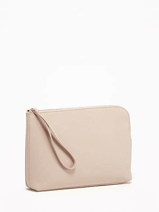 Old Navy Zip Top Clutch For Women - Cement