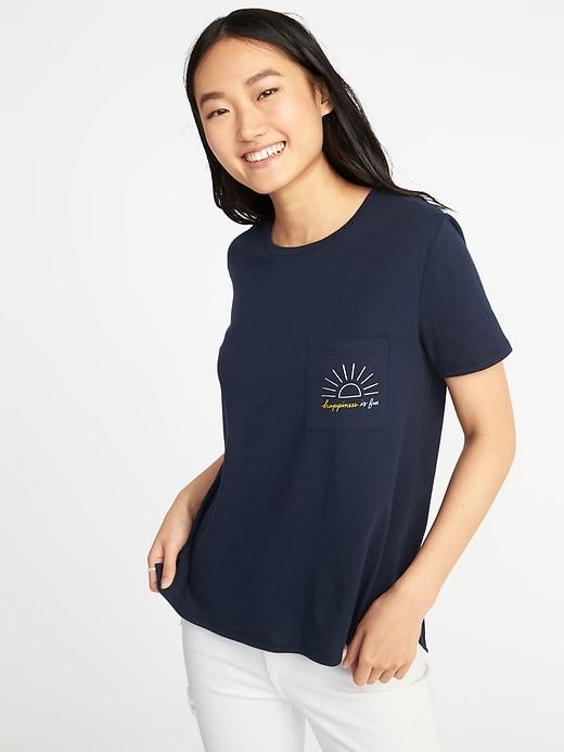 Old Navy Womens Boyfriend Graphic Tee For Women Happiness Is Free Size M