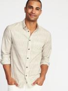 Old Navy Mens Slim-fit Dobby Shirt For Men Dobby Plaid Size Xl