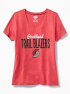 Old Navy Womens Nba Team V-neck Tee For Women Trailblazers Size M