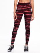 Old Navy Go Dry High Rise Printed Compression Legging For Women - Red It Neon Polyester
