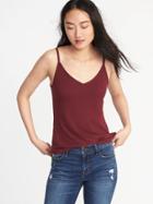 Old Navy Womens First-layer Rib-knit Cami Tank For Women Maroon Jive Size L