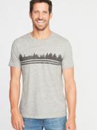 Old Navy Mens Soft-washed Printed Crew-neck Tee For Men Forest Chest Stripe Size Xs