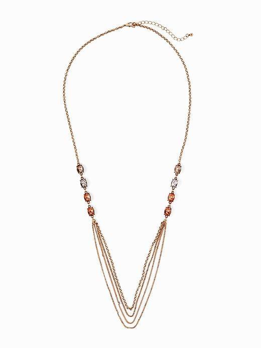 Old Navy Crystal Chain Necklace For Women - Coral Blush