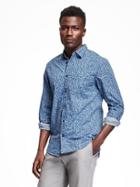 Old Navy Slim Fit Twill Shirt For Men - Blues Traveler