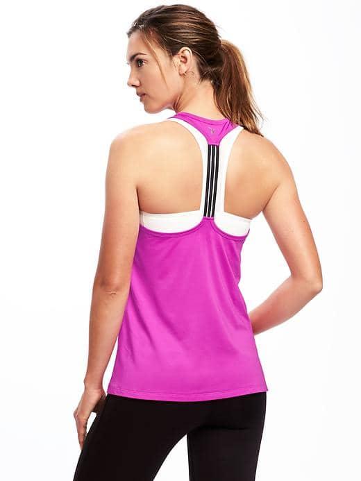Old Navy Go Dry Hi Lo Racerback Tank For Women - Fuchsia Leaders