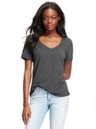 Old Navy Relaxed V Neck Tee For Women - B65 Dark Heather Grey
