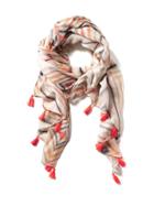 Old Navy Printed Tassel Scarf - Pink Multi