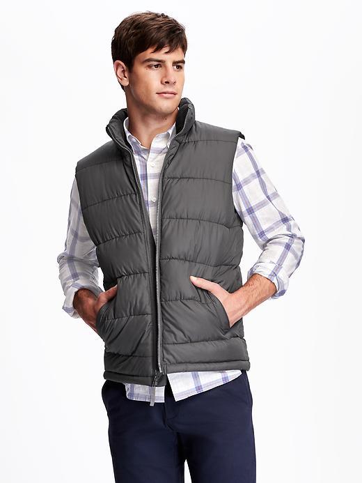 Old Navy Frost Free Puffer Vest For Men - Heavy Metal