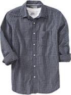 Old Navy Mens Everyday Classic Regular Fit Shirts - Navy Check